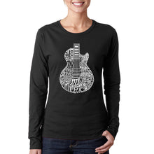 Load image into Gallery viewer, Rock Guitar - Women&#39;s Word Art Long Sleeve T-Shirt