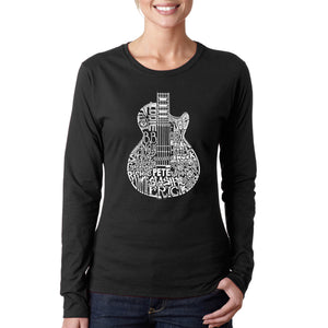 Rock Guitar - Women's Word Art Long Sleeve T-Shirt