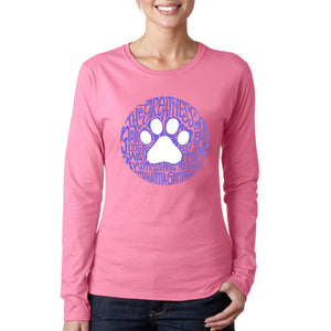 Gandhi's Quote on Animal Treatment -  Women's Word Art Long Sleeve T-Shirt