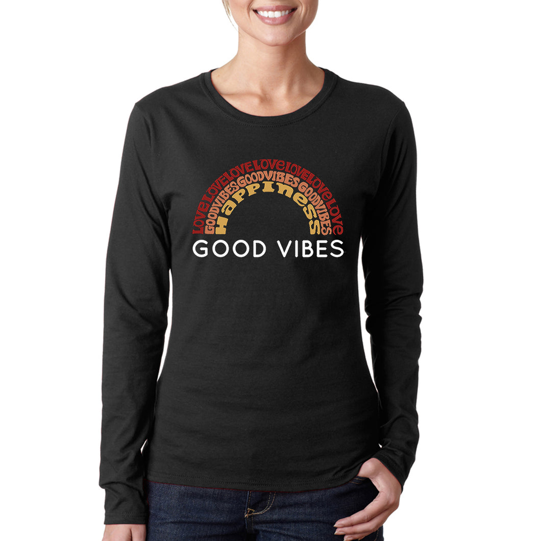 Good Vibes - Women's Word Art Long Sleeve T-Shirt
