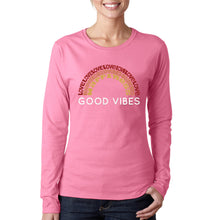 Load image into Gallery viewer, Good Vibes - Women&#39;s Word Art Long Sleeve T-Shirt
