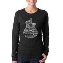Load image into Gallery viewer, Languages Guitar - Women&#39;s Word Art Long Sleeve T-Shirt