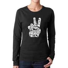 Load image into Gallery viewer, Peace Out  - Women&#39;s Word Art Long Sleeve T-Shirt
