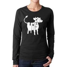 Load image into Gallery viewer, Holy Cow  - Women&#39;s Word Art Long Sleeve T-Shirt