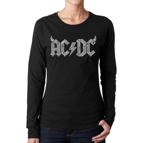 ACDC Classic Horns Logo  - Women's Word Art Long Sleeve T-Shirt