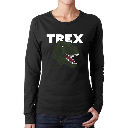 T-Rex Head  - Women's Word Art Long Sleeve T-Shirt