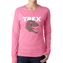 Load image into Gallery viewer, T-Rex Head  - Women&#39;s Word Art Long Sleeve T-Shirt