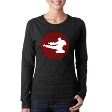 Load image into Gallery viewer, Types of Martial Arts - Women&#39;s Word Art Long Sleeve T-Shirt