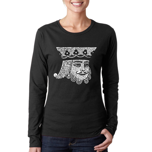 King of Spades - Women's Word Art Long Sleeve T-Shirt