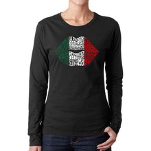 Load image into Gallery viewer, Latina Lips  - Women&#39;s Word Art Long Sleeve T-Shirt