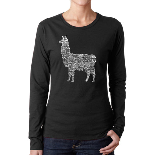 Llama Mama  - Women's Word Art Long Sleeve T-Shirt
