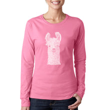 Load image into Gallery viewer, Llama - Women&#39;s Word Art Long Sleeve T-Shirt