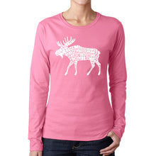 Load image into Gallery viewer, Moose  - Women&#39;s Word Art Long Sleeve T-Shirt