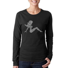 Load image into Gallery viewer, Mudflap Girl Keep on Truckin -  Women&#39;s Word Art Long Sleeve T-Shirt