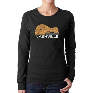 Nashville Guitar - Women's Word Art Long Sleeve T-Shirt