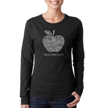 Load image into Gallery viewer, Neighborhoods in NYC - Women&#39;s Word Art Long Sleeve T-Shirt