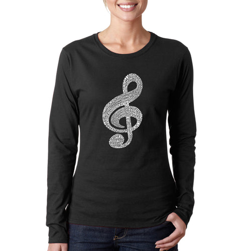 Music Note -  Women's Word Art Long Sleeve T-Shirt