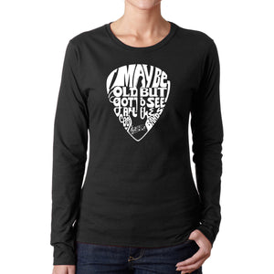 Guitar Pick  - Women's Word Art Long Sleeve T-Shirt