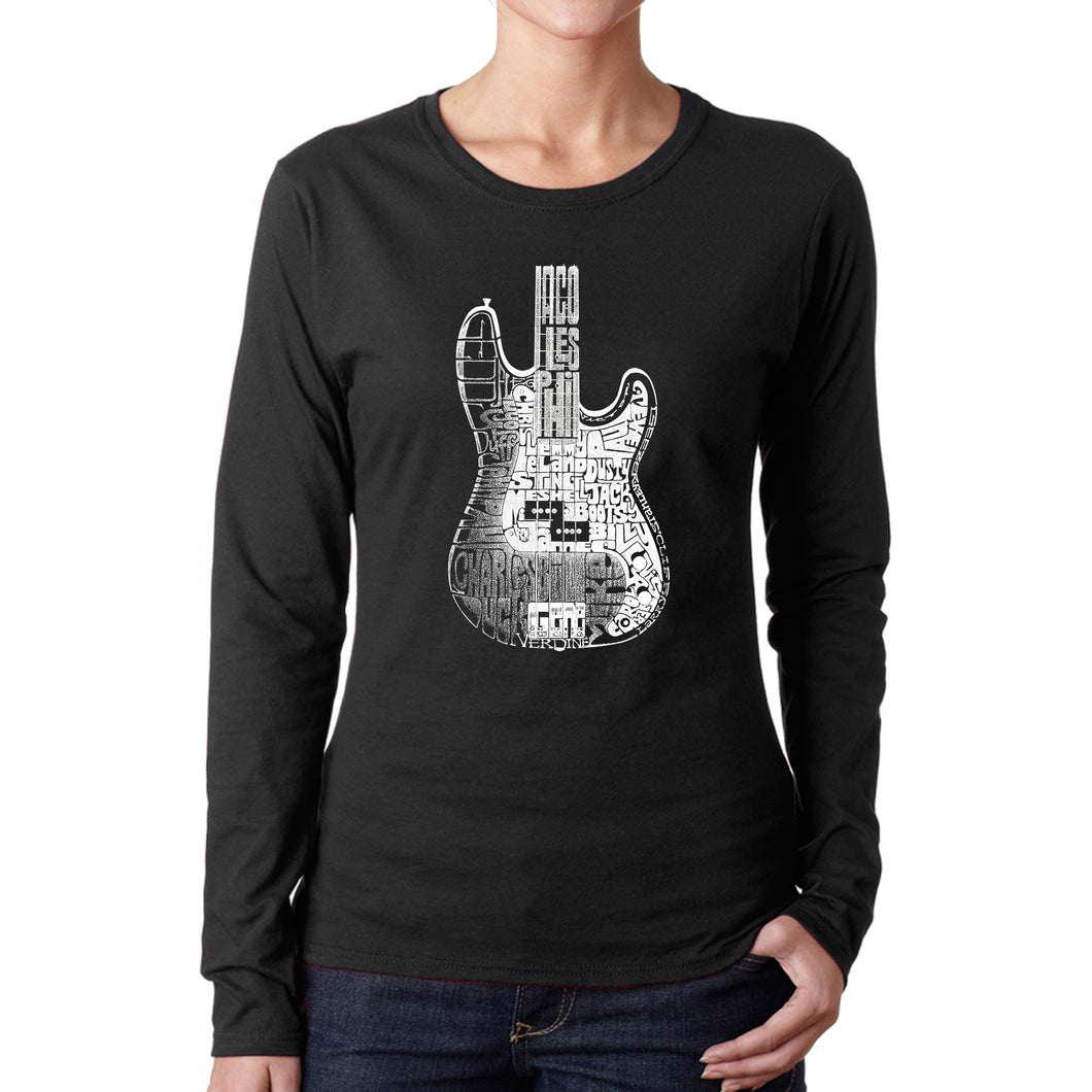 Bass Guitar  - Women's Word Art Long Sleeve T-Shirt