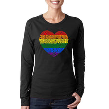 Load image into Gallery viewer, Pride Heart - Women&#39;s Word Art Long Sleeve T-Shirt