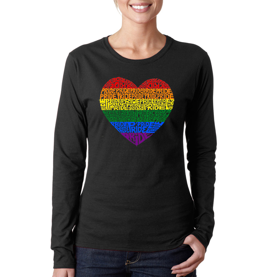 Pride Heart - Women's Word Art Long Sleeve T-Shirt