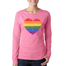 Load image into Gallery viewer, Pride Heart - Women&#39;s Word Art Long Sleeve T-Shirt