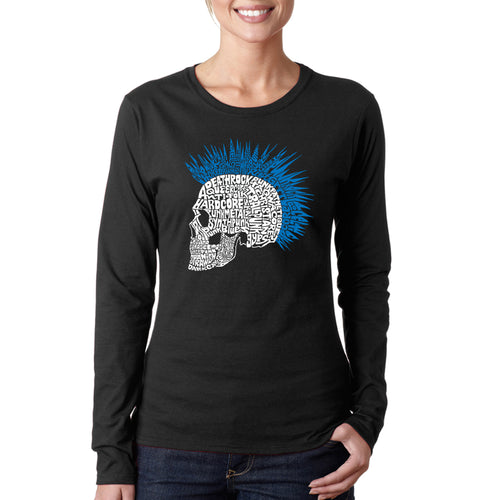 Punk Mohawk - Women's Word Art Long Sleeve T-Shirt