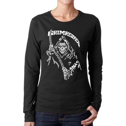 Grim Reaper  - Women's Word Art Long Sleeve T-Shirt