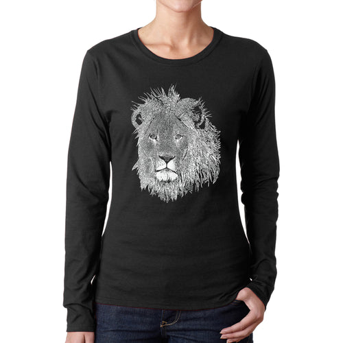 Lion  - Women's Word Art Long Sleeve T-Shirt