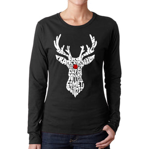 Santa's Reindeer  - Women's Word Art Long Sleeve T-Shirt