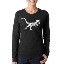 Load image into Gallery viewer, Velociraptor - Women&#39;s Word Art Long Sleeve T-Shirt
