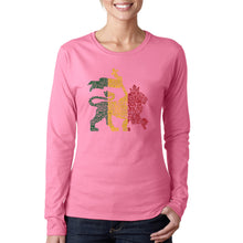 Load image into Gallery viewer, One Love Rasta Lion - Women&#39;s Word Art Long Sleeve T-Shirt