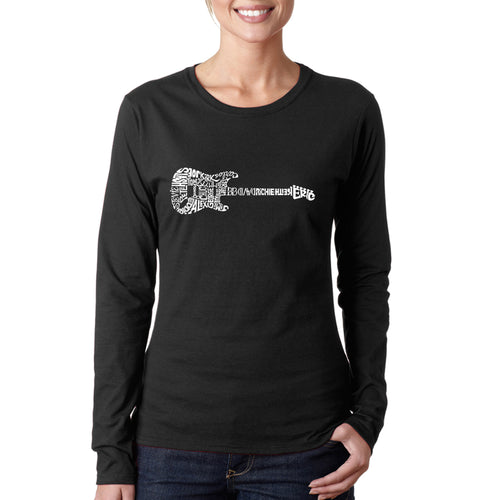 Rock Guitar -  Women's Word Art Long Sleeve T-Shirt