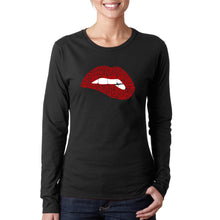 Load image into Gallery viewer, Savage Lips - Women&#39;s Word Art Long Sleeve T-Shirt
