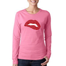 Load image into Gallery viewer, Savage Lips - Women&#39;s Word Art Long Sleeve T-Shirt