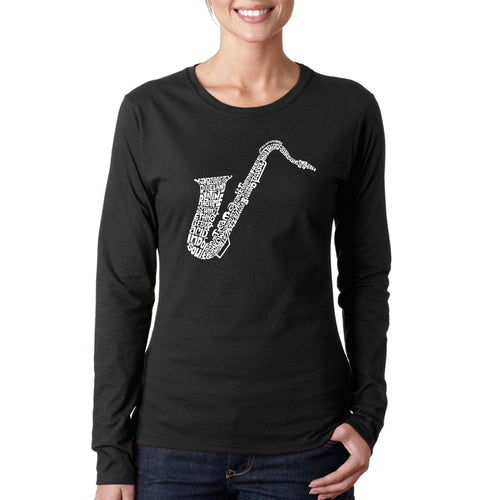 Sax - Women's Word Art Long Sleeve T-Shirt