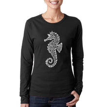 Load image into Gallery viewer, Types of Seahorse -  Women&#39;s Word Art Long Sleeve T-Shirt