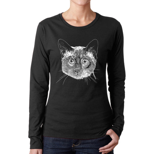 Siamese Cat  - Women's Word Art Long Sleeve T-Shirt
