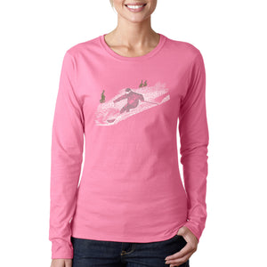 Ski - Women's Word Art Long Sleeve T-Shirt