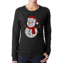 Load image into Gallery viewer, Christmas Snowman - Women&#39;s Word Art Long Sleeve T-Shirt