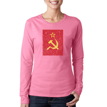 Load image into Gallery viewer, Lyrics to the Soviet National Anthem - Women&#39;s Word Art Long Sleeve T-Shirt