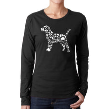 Load image into Gallery viewer, Dog Paw Prints  - Women&#39;s Word Art Long Sleeve T-Shirt