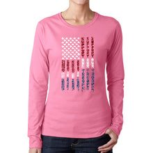 Load image into Gallery viewer, Support our Troops  - Women&#39;s Word Art Long Sleeve T-Shirt
