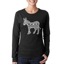Load image into Gallery viewer, I Vote Democrat - Women&#39;s Word Art Long Sleeve T-Shirt