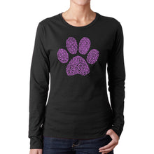 Load image into Gallery viewer, XOXO Dog Paw  - Women&#39;s Word Art Long Sleeve T-Shirt