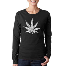 Load image into Gallery viewer, 50 DIFFERENT STREET TERMS FOR MARIJUANA - Women&#39;s Word Art Long Sleeve T-Shirt