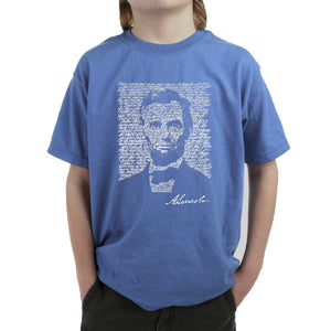 ABRAHAM LINCOLN GETTYSBURG ADDRESS - Boy's Word Art T-Shirt