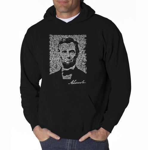 ABRAHAM LINCOLN GETTYSBURG ADDRESS - Men's Word Art Hooded Sweatshirt