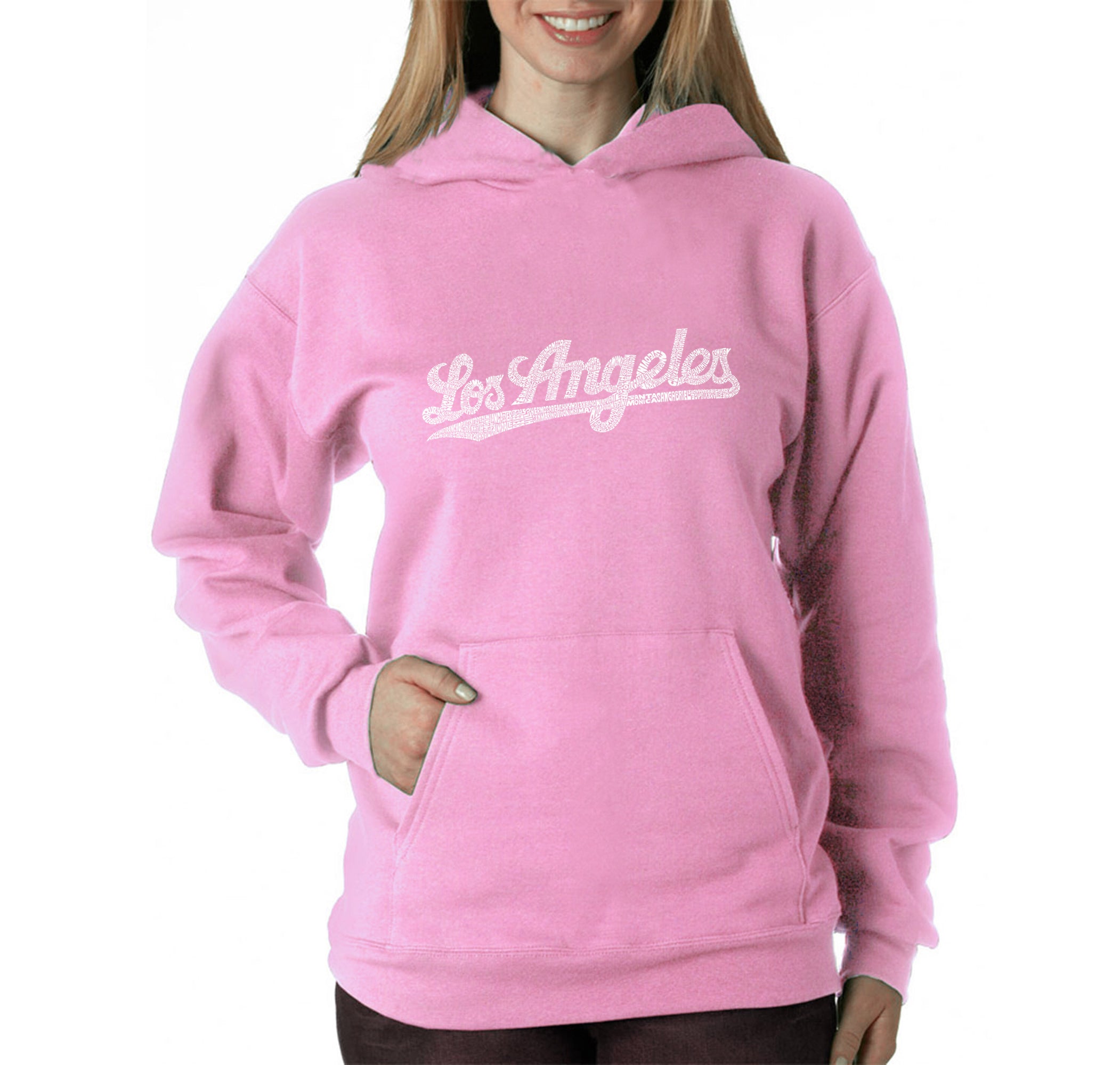 LOS ANGELES NEIGHBORHOODS - Women's Word Art Hooded Sweatshirt