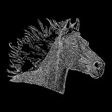Load image into Gallery viewer, LA Pop Art Women&#39;s Dolman Cut Word Art Shirt - Horse Mane